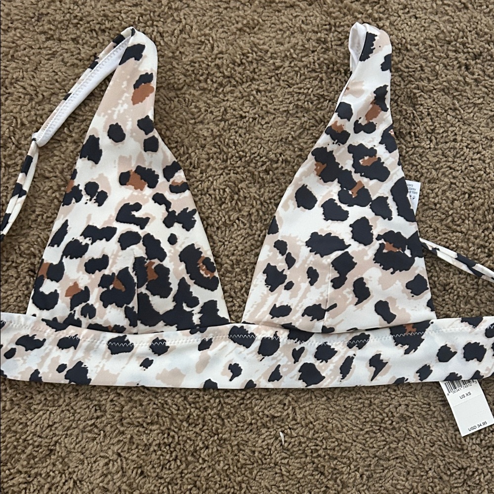 Leopard Print Bikini Top